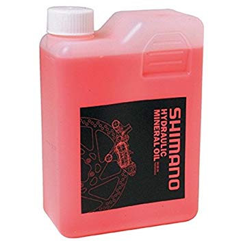 Vista frontal aceite mineral Shimano para frenos hidráulicos