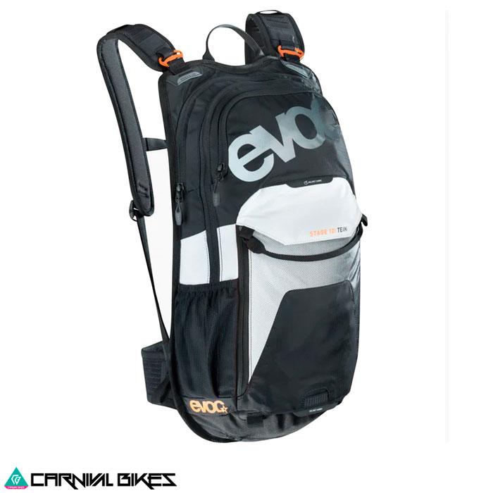 carnivalbikes-Mochila-Evoc-mtb-enduro-Stage-12-black-white-distribuidor-chile-tienda-venta-envio-rapido-despacho
