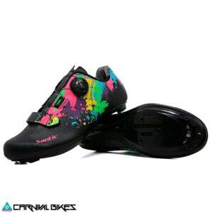 carnivalbikes-zapatilla-de-ruta-santic-diseno-picasso-negro-road-triatlon-tienda-ciclismo-chile-venta-envio-rapido