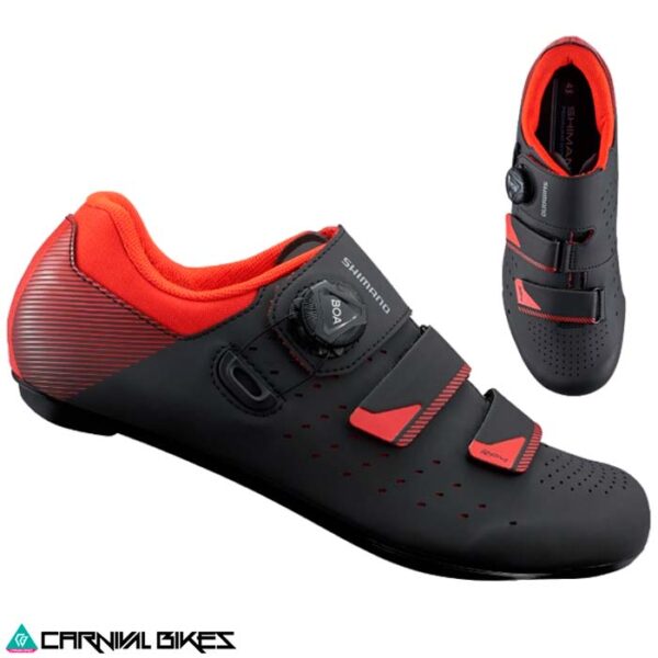 carnivalbikes-chile-zapatillas-ruta-shimano-sh-rp400-talla-44-negro-naranjo-rojo-tienda-ciclismo-envio-a-todo-el-pais