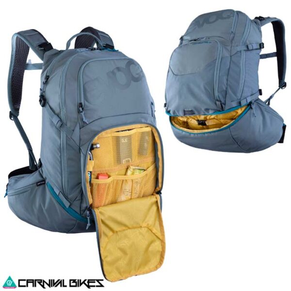 carnivalbikes-chile-Mochila-Evoc-Explorer-Pro-26-gris-steel-tienda-venta-ciclismo-envio-a-todo-el-pais-enduro