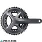 Vista frontal del volante ruta Shimano FC-R2000 Claris Compact 50x34