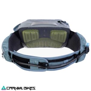 Banano Evoc Pro 3L gris vista trasera mostrando soporte lumbar