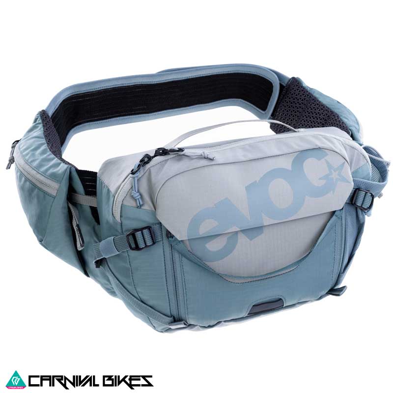 Banano Evoc Pro 3L gris vista frontal con diseño aerodinámico