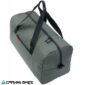 Vista frontal del bolso Evoc Weekender 40L color oliva oscuro y negro.