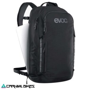 Mochila Evoc Commute 22L negra vista frontal