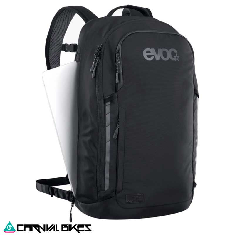 Mochila Evoc Commute 22L Negra – Vista Frontal
