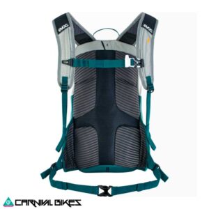 Vista trasera mochila Evoc E-Ride 12L gris petróleo