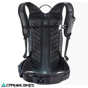 Vista trasera mochila Evoc FR Lite Race 10L gris carbón y negro