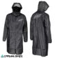 Vista trasera de la chaqueta Leatt MudCoat V24 para lluvia. Diseño ergonómico con ventilación posterior y cobertura extendida