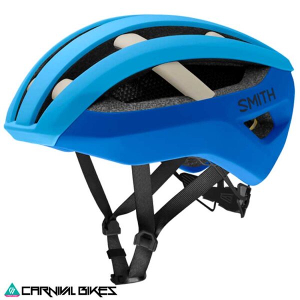 Vista lateral casco Smith Network MIPS color Dew Aurora Bone