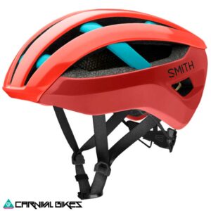 Vista lateral casco Smith Network MIPS color Poppy Terra Storm