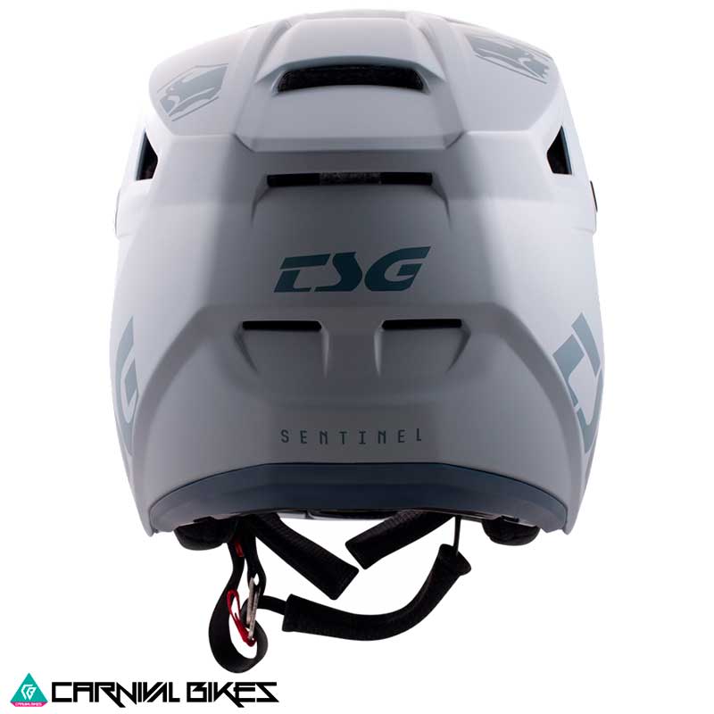 Casco TSG Sentinel – Vista posterior satinada gris