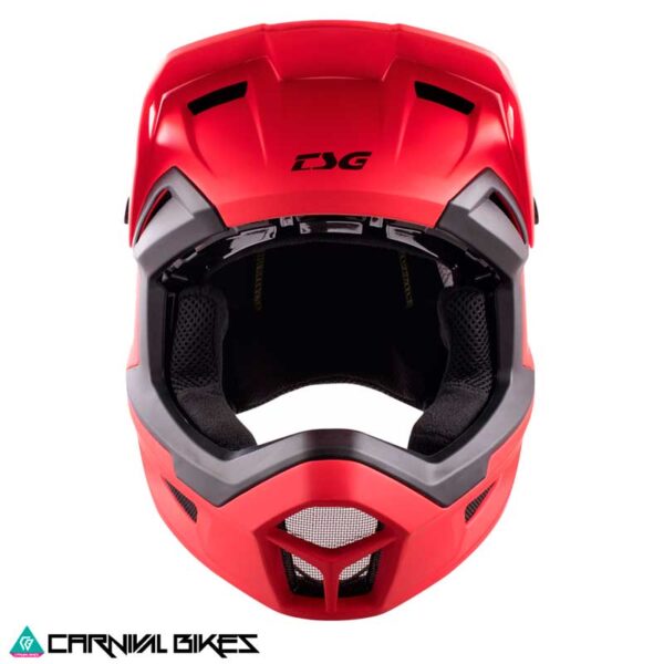 Vista frontal Casco TSG Sentinel rojo brillante