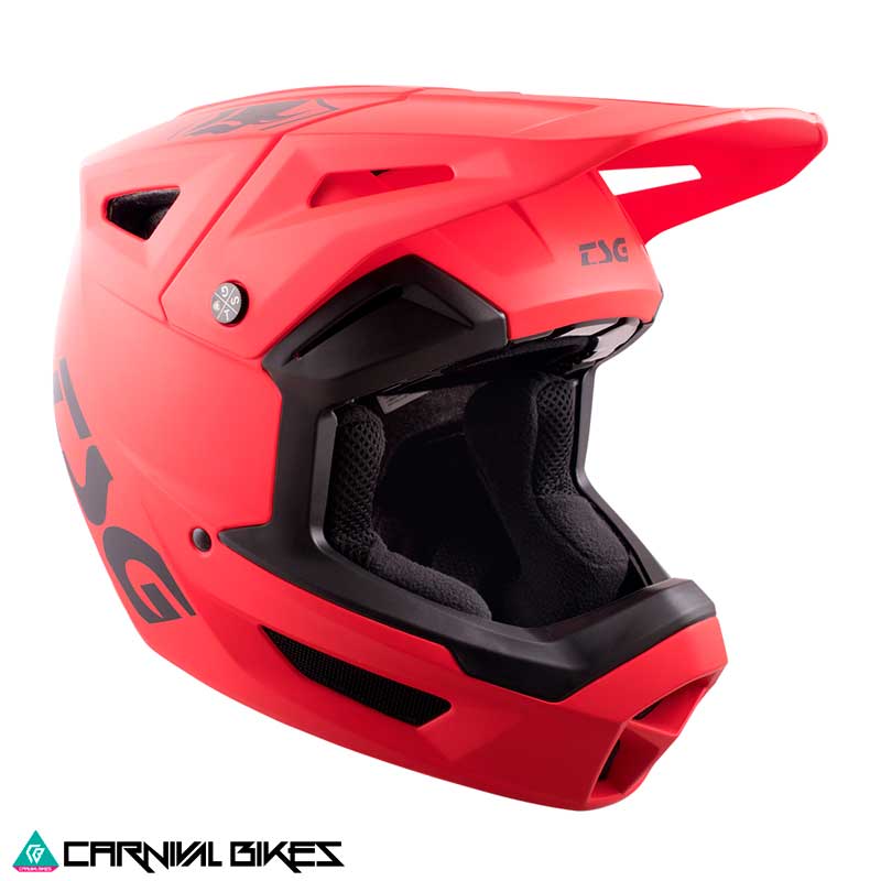 Vista lateral Casco TSG Sentinel rojo satinado