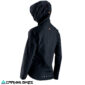 Vista trasera de la chaqueta Leatt MTB Mujer HydraDri 2.0 V23 en color negro. Corte ergonómico, ventilación y detalles reflectantes