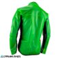 Vista trasera de la chaqueta Leatt MTB RaceCover V23 Lime. Ligera, compactable y con detalles reflectantes para mayor seguridad