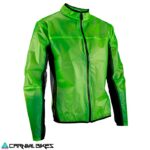 Vista frontal de la chaqueta Leatt MTB RaceCover V23 en color Lime. Cortaviento impermeable y ultraligero para ciclistas exigentes