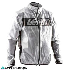 Chaqueta Leatt MTB Racecover Transparente – vista frontal con logo visible