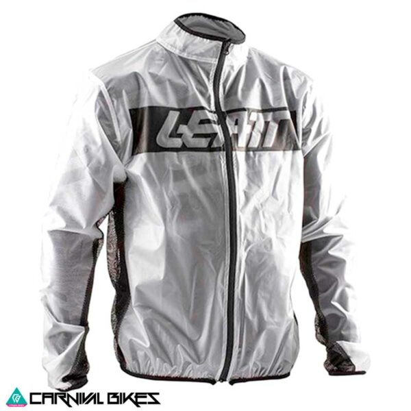 Chaqueta Leatt MTB Racecover Transparente – vista frontal con logo visible
