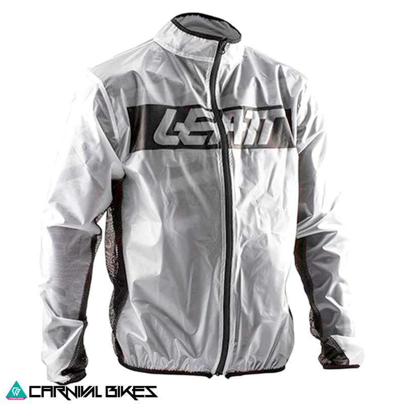 Chaqueta Leatt MTB Racecover Transparente – vista frontal con logo visible