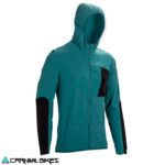 Vista frontal de la chaqueta Leatt MTB Trail 1.0 V25 en color Teal. Ligera, resistente al viento y perfecta para rutas técnicas
