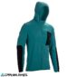 Vista frontal de la chaqueta Leatt MTB Trail 1.0 V25 en color Teal. Ligera, resistente al viento y perfecta para rutas técnicas