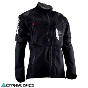 Chaqueta Leatt HydraDri 4.5 V23 negra vista frontal para moto