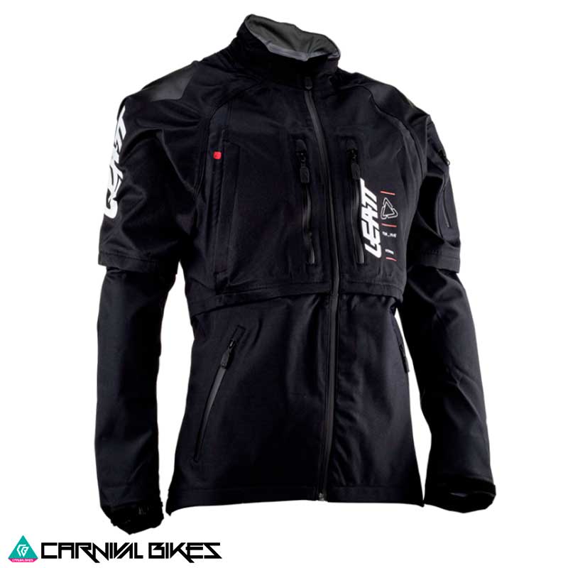 Chaqueta Leatt HydraDri 4.5 V23 negra vista frontal para moto