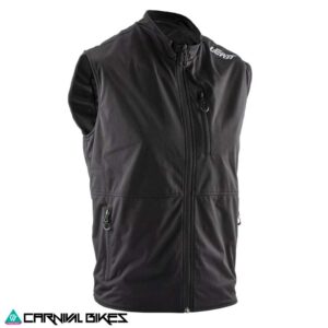 Cortaviento Leatt sin mangas Racevest negro – vista frontal completa