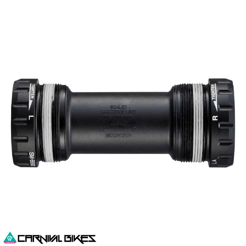 Vista frontal de la cubeta de motor Shimano SM-BB93