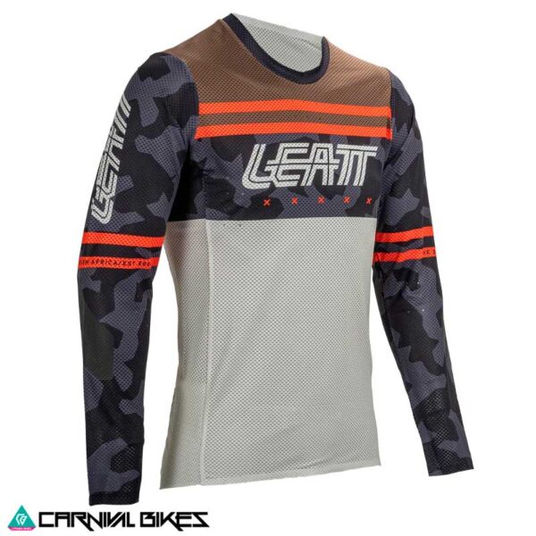 Jersey Leatt Gravity 4.0 V25 crema vista frontal