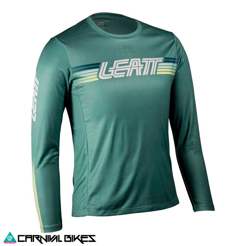 Vista frontal del Jersey Leatt MTB Mujer Enduro 4.0 V25 en color Lagoon