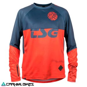 Vista frontal Jersey TSG SP6 rojo y azul manga larga