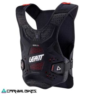 Jofa Leatt ReaFlex V24 negra vista frontal protección pecho