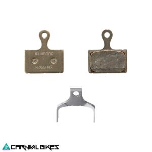 Vista frontal pastilla de freno Shimano K05S-RX de resina