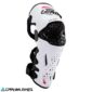 Vista frontal de las rodilleras Leatt Moto Dual Axis Pro en color blanco. Protección articulada para motocross y enduro
