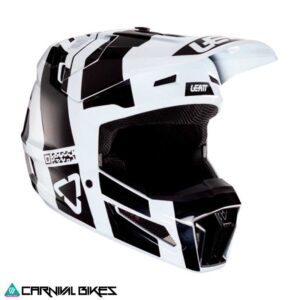 Casco Leatt Moto Infantil JR 3.5 V24 Negro Blanco vista frontal