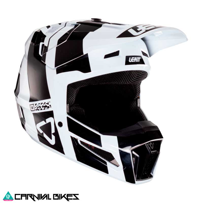 Casco Leatt Moto Infantil JR 3.5 V24 Negro Blanco vista frontal