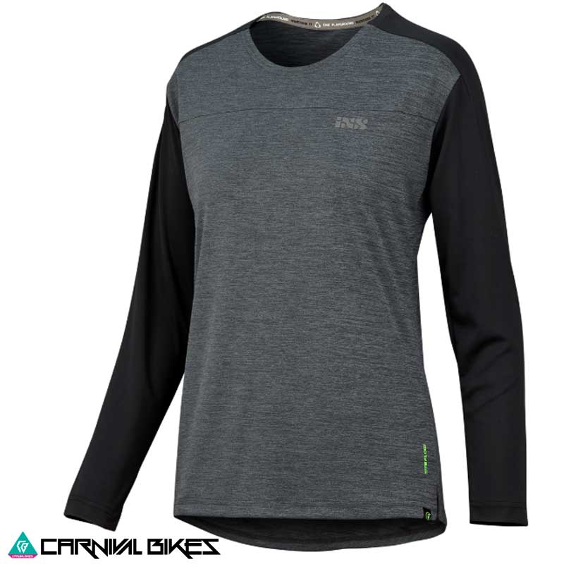 Jersey IXS Mujer Flow X Grafito Negro – Vista Frontal