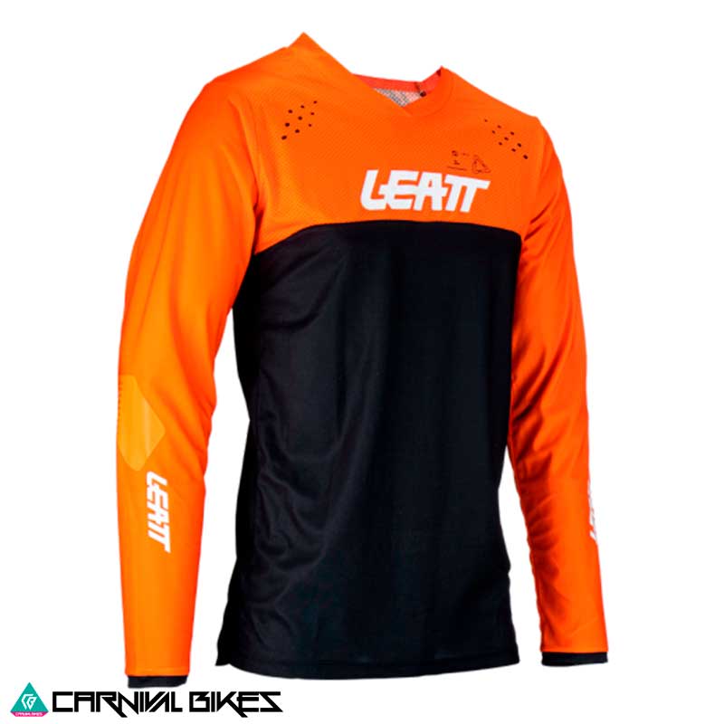 Jersey Leatt Enduro 4.5 V24 Naranja vista frontal