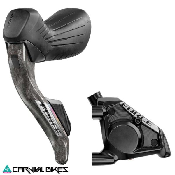Manilla de cambio y freno SRAM Force AXS E1 con caliper – vista frontal