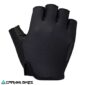 Guante Shimano Airway negro para ciclismo de ruta, vista frontal con diseño ventilado y ergonómico.