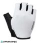 Guante Shimano Airway blanco para ciclismo de ruta, vista frontal con diseño ventilado y liviano.