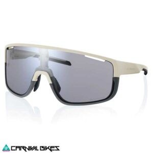 Vista lateral del lente Shimano Pulsar Ivory con lente fotocromático gris para ciclismo de ruta y gravel en Chile