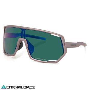 Gafas Shimano TECHNIUM gravel bronze gold con diseño envolvente, vista lateral