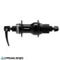 Maza trasera Shimano FH-TC500-HL vista desde el frente, ideal para bicicletas de ruta y gravel
