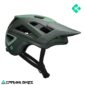 Vista lateral del casco Lazer Jackal Matte Dark Green para ciclismo MTB, diseño con visera ajustable