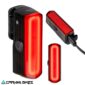 Vista frontal de la luz trasera Topeak BeSeen 60 para bicicletas, potente y visible