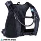 Vista frontal de la mochila Evoc Hydro Pro 6L color negro con bolsa de hidratación 1.5L para MTB